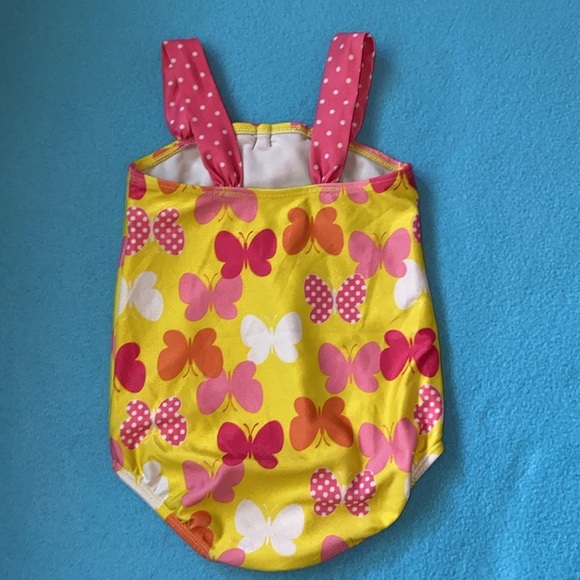 GYMBOREE one piece swimsuit wide straps polka dots butterflies size 3T - Picture 2 of 6
